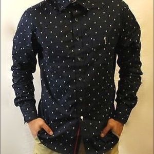 SMASH men shirt button “skull” casual dress shirt